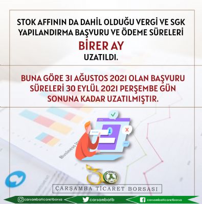 Vergi ve Sgk Yapılandırma Başvuru ve Ödeme Süreleri Bir Ay Uzatıldı