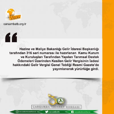 316 Seri No'lu Gelir Vergisi Genel Tebliği Hakkında