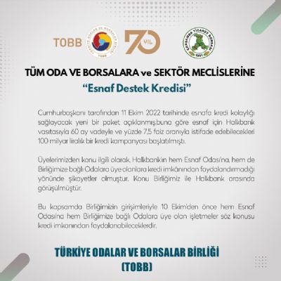 Esnaf Destek Kredisi Hakkında