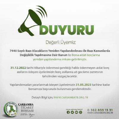 7440 Sayılı Kanun ile Borsa Aidat Borçlarına Yeniden Yapılandırma Hakkında