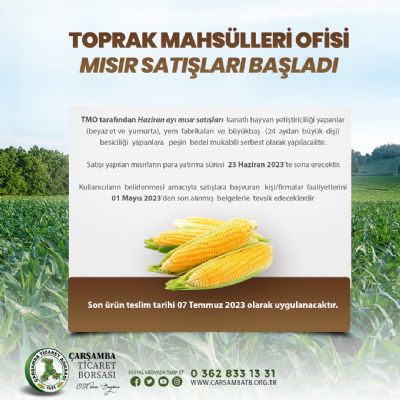 Toprak Mahsülleri Ofisi Mısır Satışları Hk.
