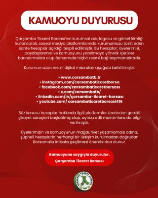 Çtb Adına Açılan Sahte Hesaplar Hakkında Kamuoyu Duyurusu