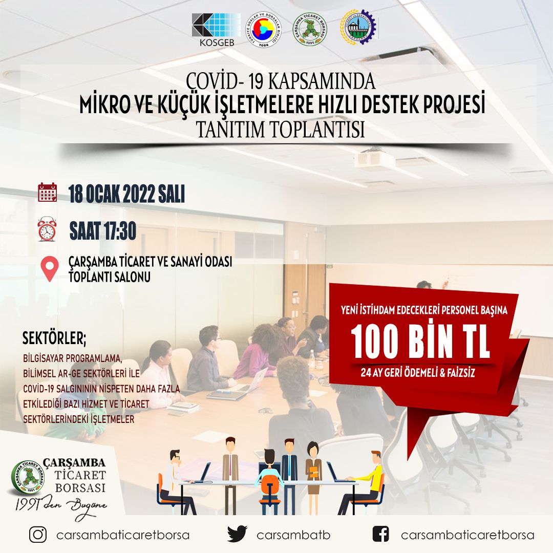 Mikro ve Küçük İşletmelere Hızlı Destek Projesi’nin Tanıtım Toplantısı