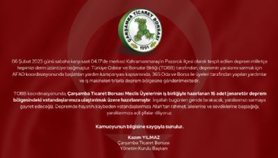 Kahramanmaraş'ta Gerçekleşen Depreme İlişkin Basın Açıklaması